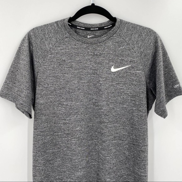 NEW Nike Swim Men's Dri Fit Heather Grey Hydroguard Tee T-Shirt - Picture 4 of 10